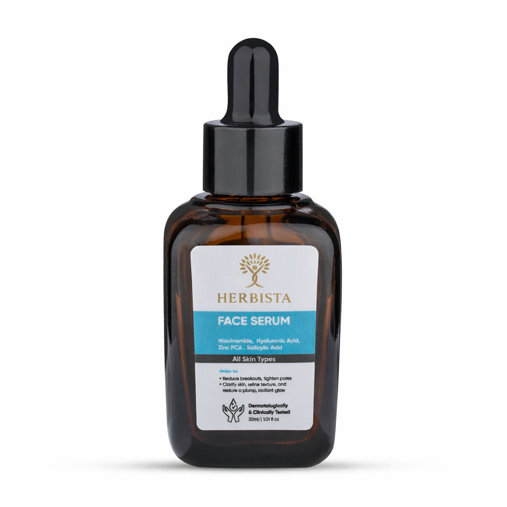 HERBISTA Salicylic Acid & Niacinamide Acne Control Face Serum, 30 ml With Hyaluronic Acid & Aloe Vera | Targets Acne, Oil & Blemishes | Lightweight, Non-Comedogenic Formula | Suitable for All Skin Types | Men & Women
